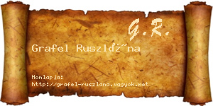 Grafel Ruszlána névjegykártya